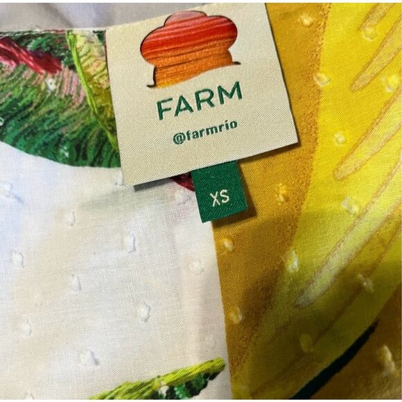 NWOT FARM Rio Azalea Forest Sleeveless Tropical Green Yellow Wrap Midi Dress XS - Picture 6 of 10